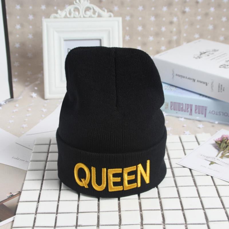 King Queen Unisex Hats Couple Winter Warming Knitted Hip Hop Cap