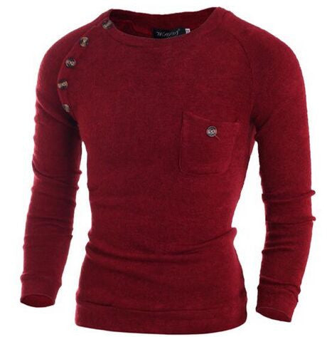 Solid Color Casual Slim Designer Sweater For Men