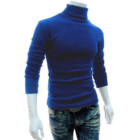 High Collar Turtleneck Knitted Men's Sweater