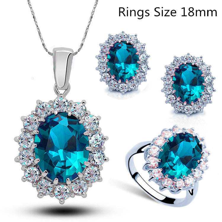 Crystal Queen Bridal Wedding Jewelry Sets Necklaces Earrings Ring For Women wr-