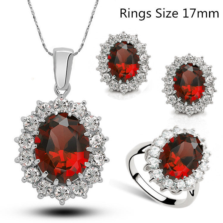 Crystal Queen Bridal Wedding Jewelry Sets Necklaces Earrings Ring For Women wr-