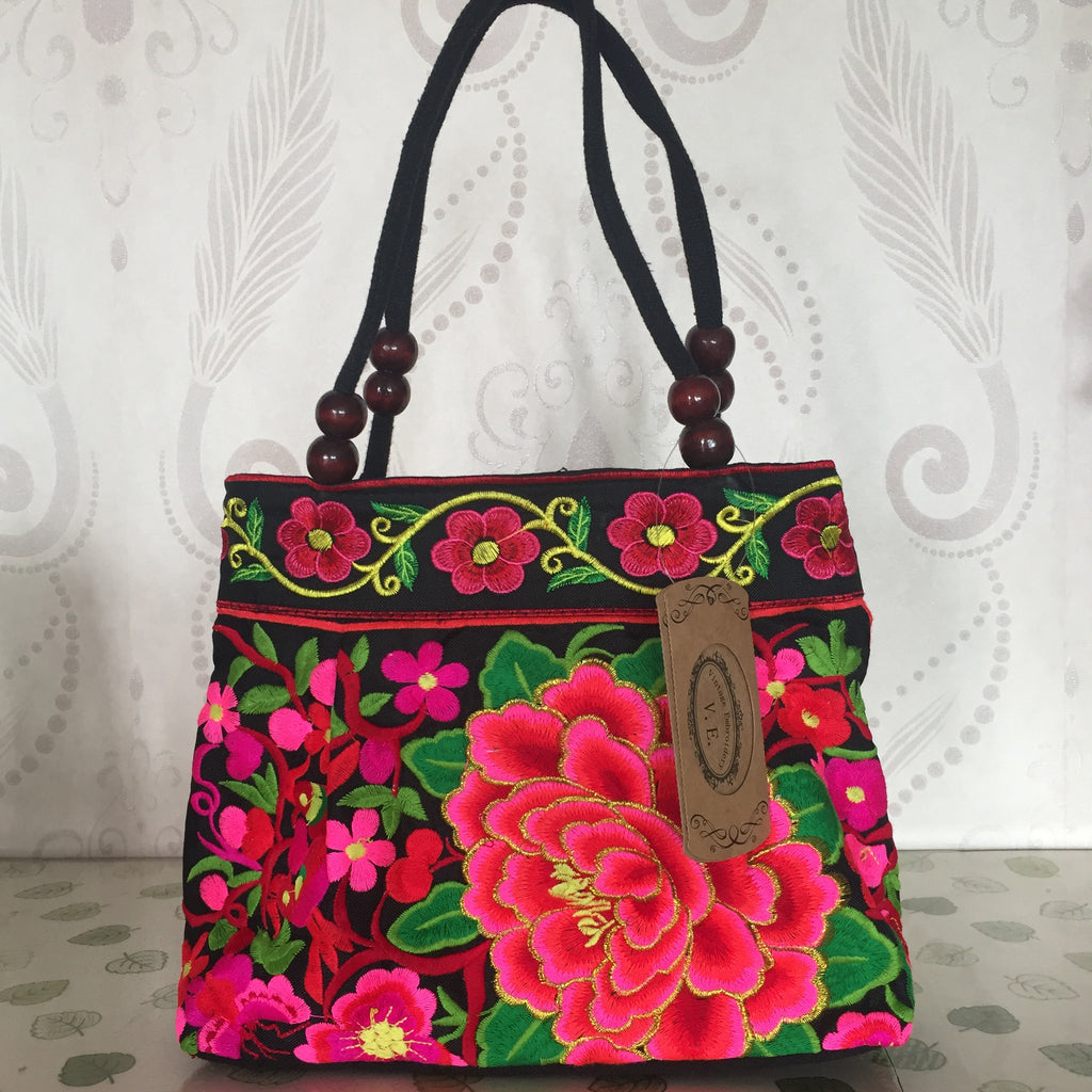 National Trend Embroidery Double Faced Shoulder Bag bws Totes