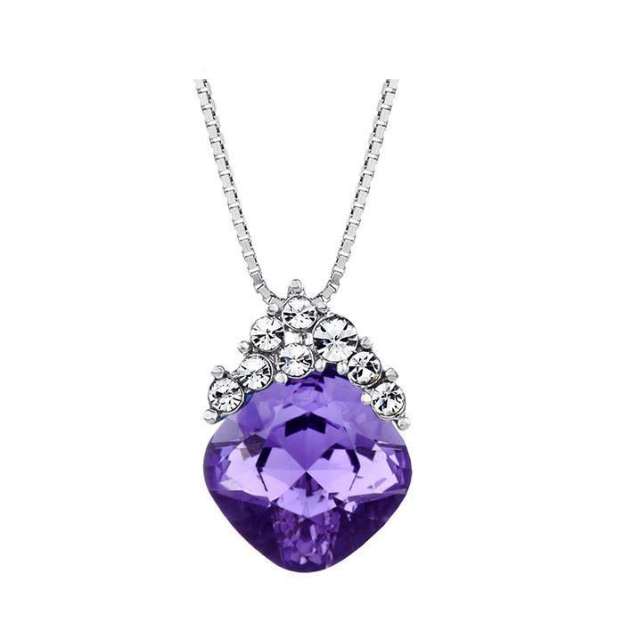 Crystal Necklaces With Big Purple Pendants