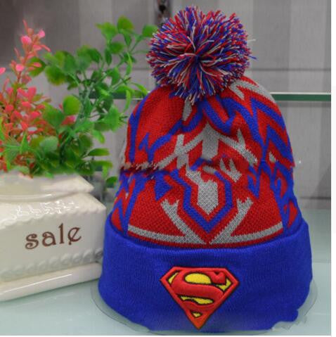 Superman Knitted Cartoon Print Warm Unisex Hats