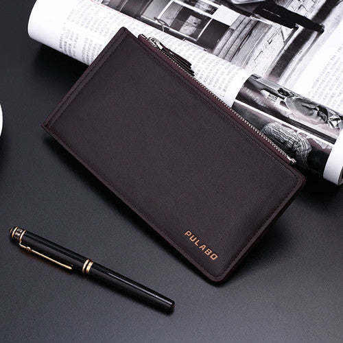 Double Zippers Ultra Thin Business Wallet for Men