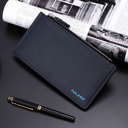 Double Zippers Ultra Thin Business Wallet for Men