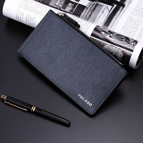 Double Zippers Ultra Thin Business Wallet for Men