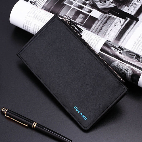 Double Zippers Ultra Thin Business Wallet for Men