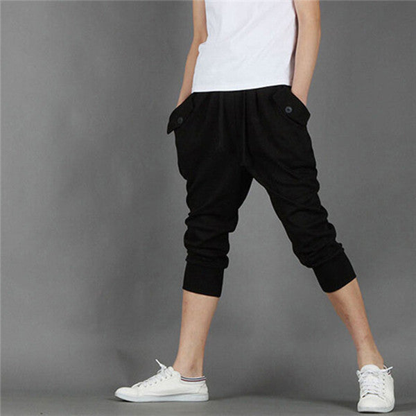 Slim Big Drop Crotch Sweatpants Dance Hip Hop Jogger Casual Pants for Men