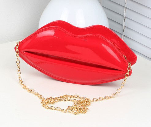 Red Lips Design Red Jelly Gloss Clutch