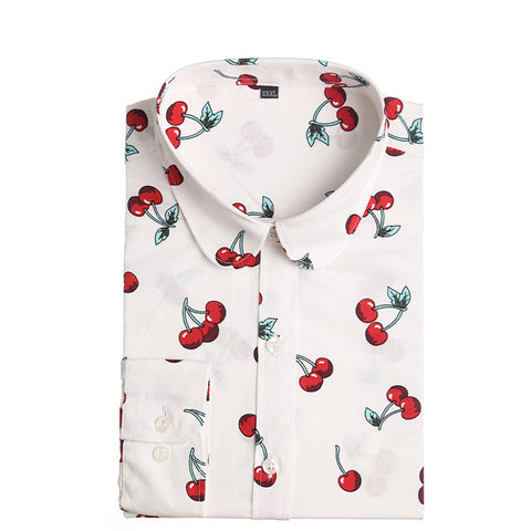 New Cotton Long Sleeve Ladies Floral Paisley Print Shirt Tops