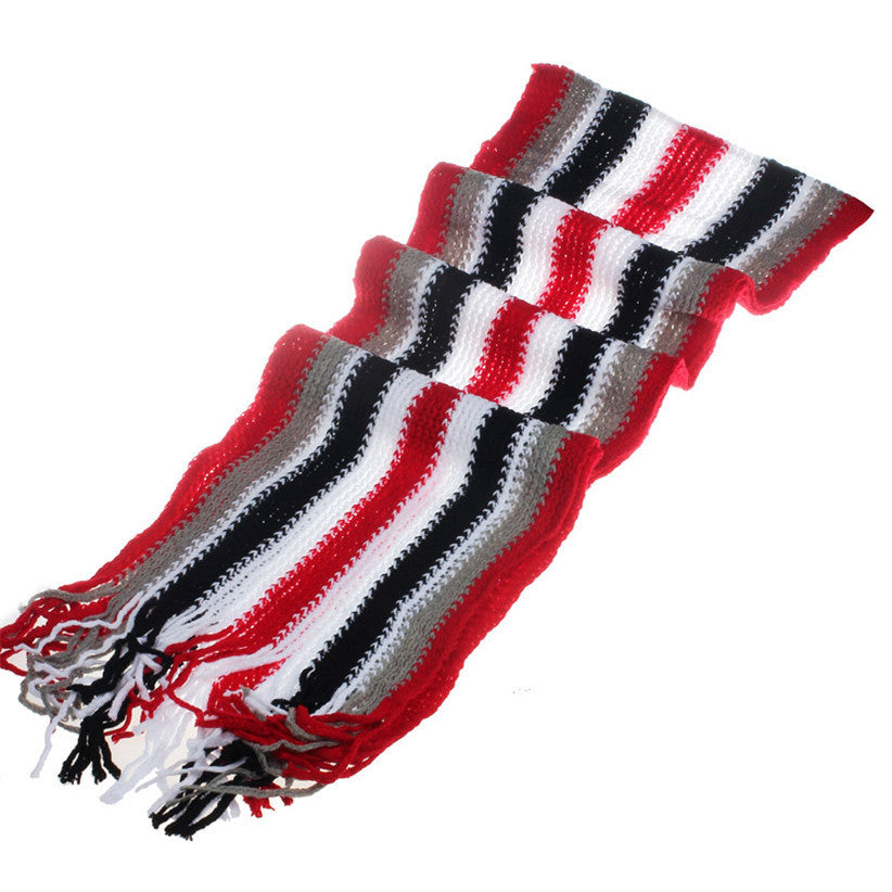 Wool Striped Long Tassel Unisex Scarves