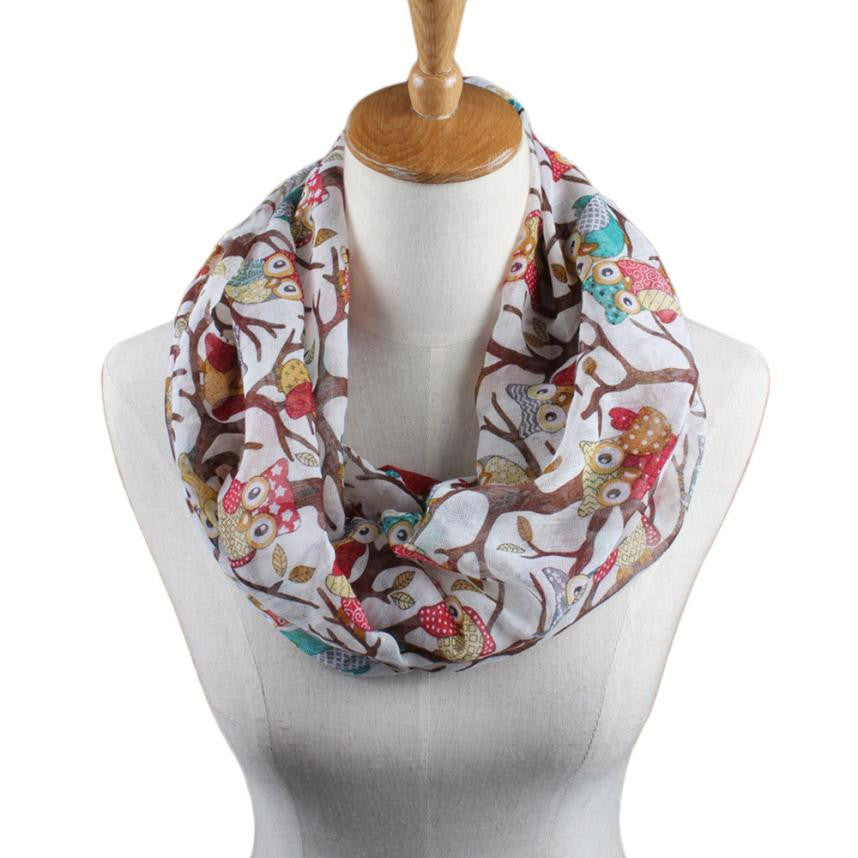 Owl Cartoon Print Warm Wrap Scarves