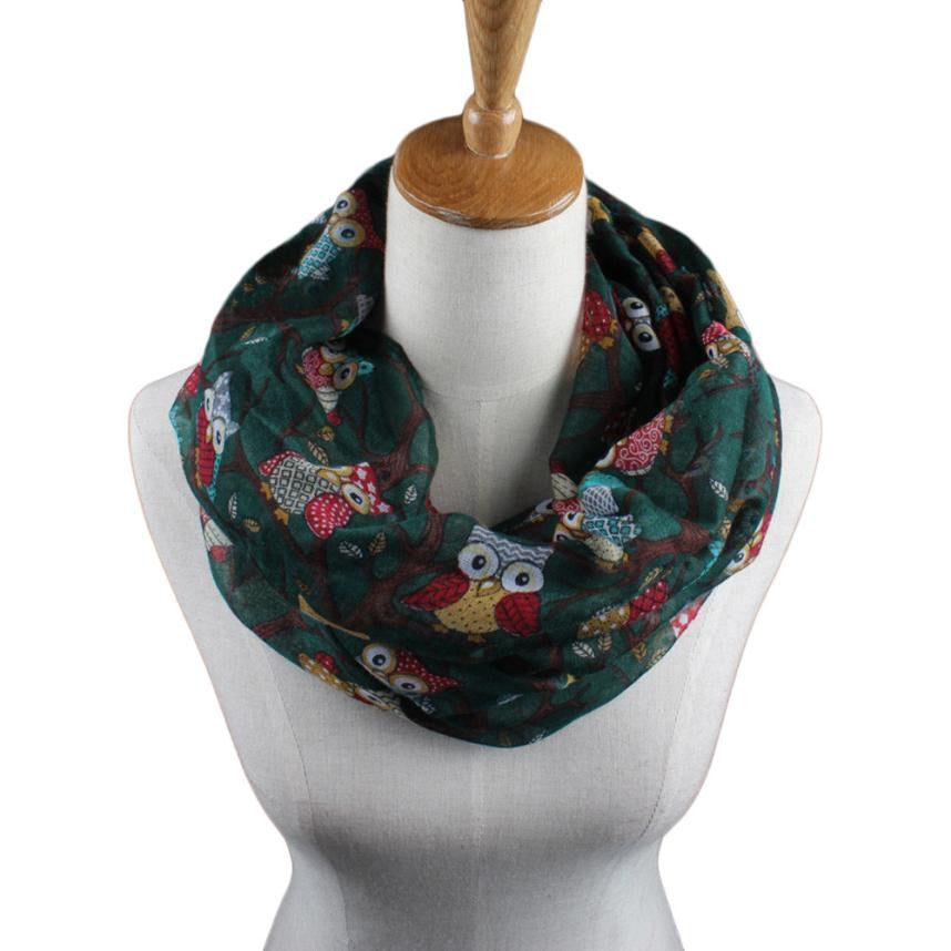 Newly Design Ladies Owl Cartoon Print Warm Wrap Scarves