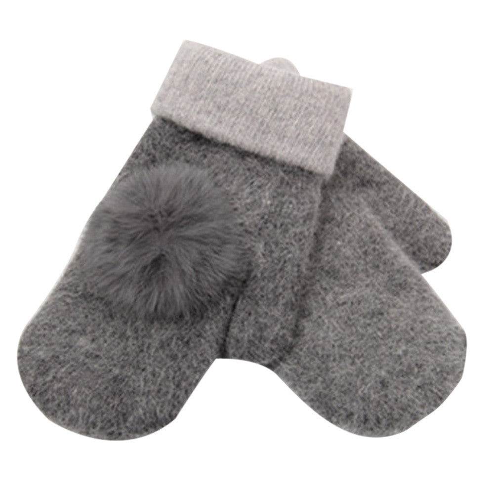Cute Design Woolen Gloves For Women