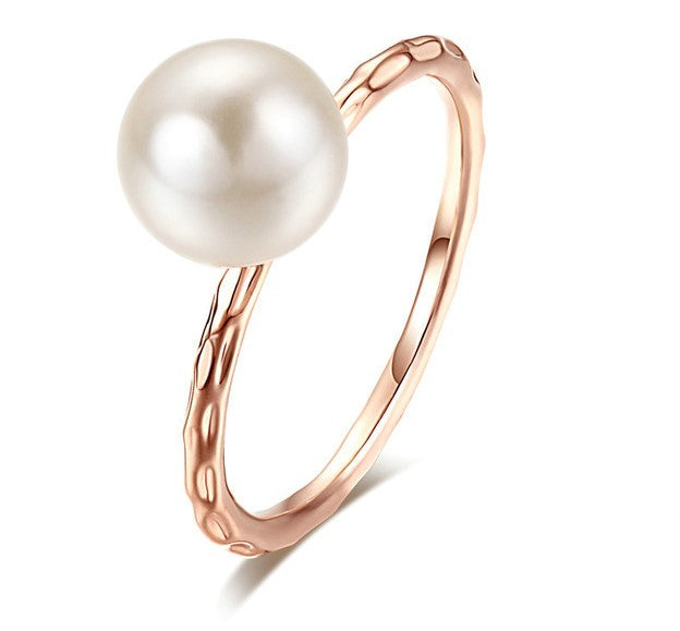 Pearl Rose Gold Plated Top Quality Wedding Ring For Women