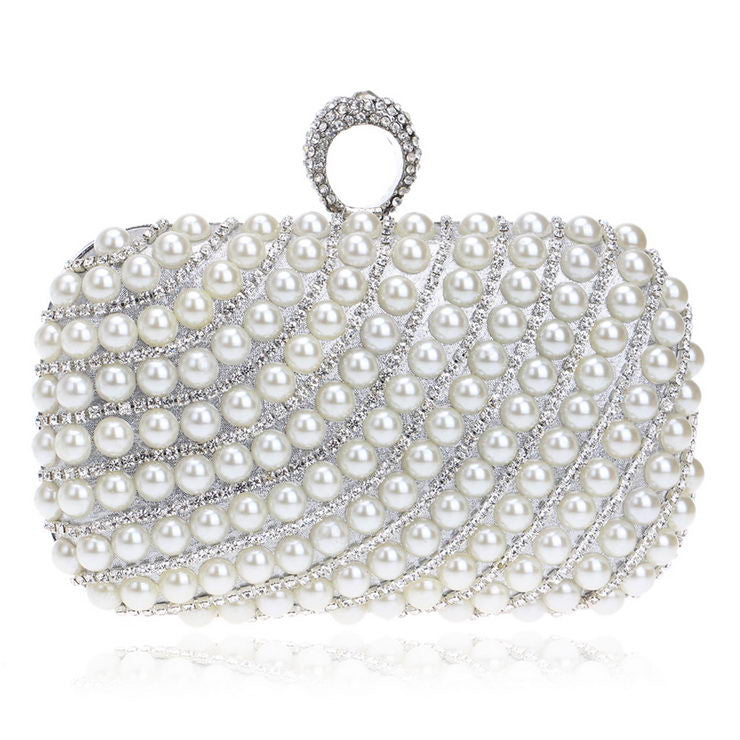 Pearl Diamond-Studded Evening Bag Clutches