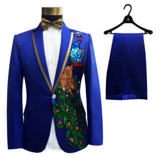 Wonder Design Men's Suits (Jacket + Pants) Embroidered Male Singer Performance Costumes