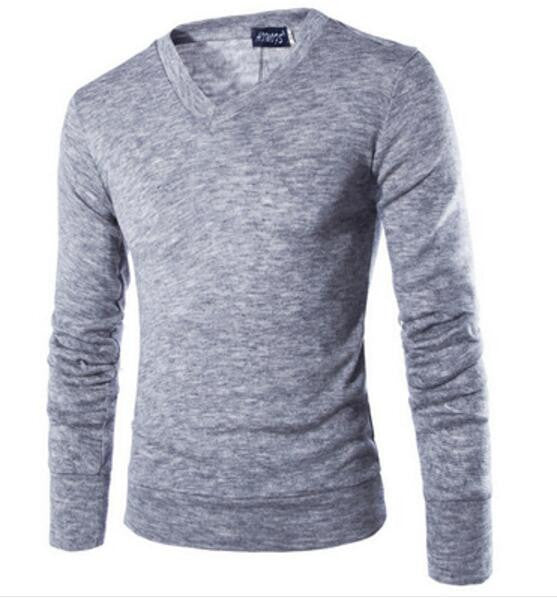 V-Neck Sweater For Men Stylish Knitted Solid Pullover in 7 Colors