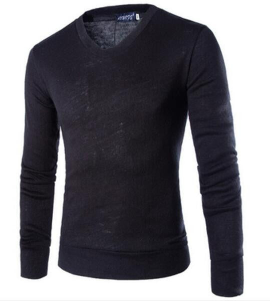 V-Neck Sweater For Men Stylish Knitted Solid Pullover in 7 Colors