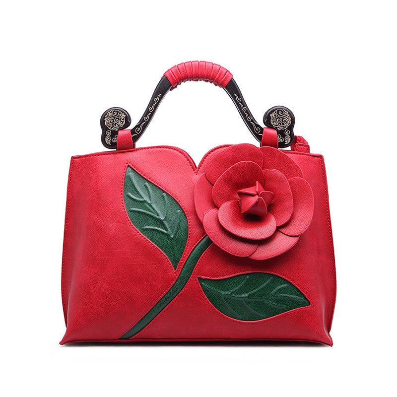 Large Flower Design High Quality Tote Handbag