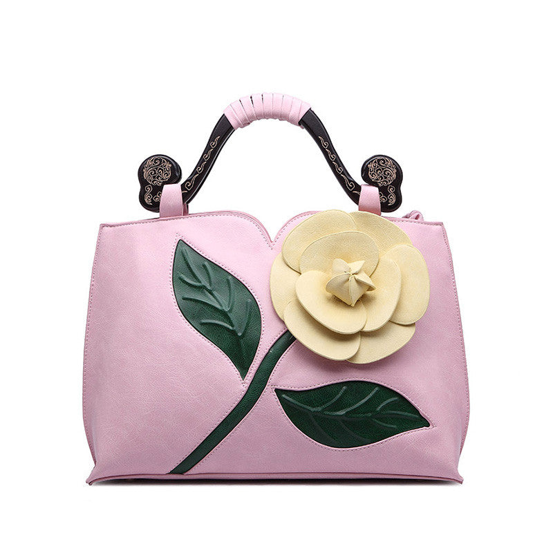 Large Flower Design High Quality Tote Handbag