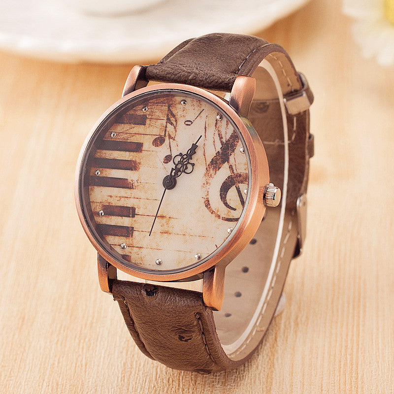 Piano Musical Notation Casual Quartz Watch ww-b