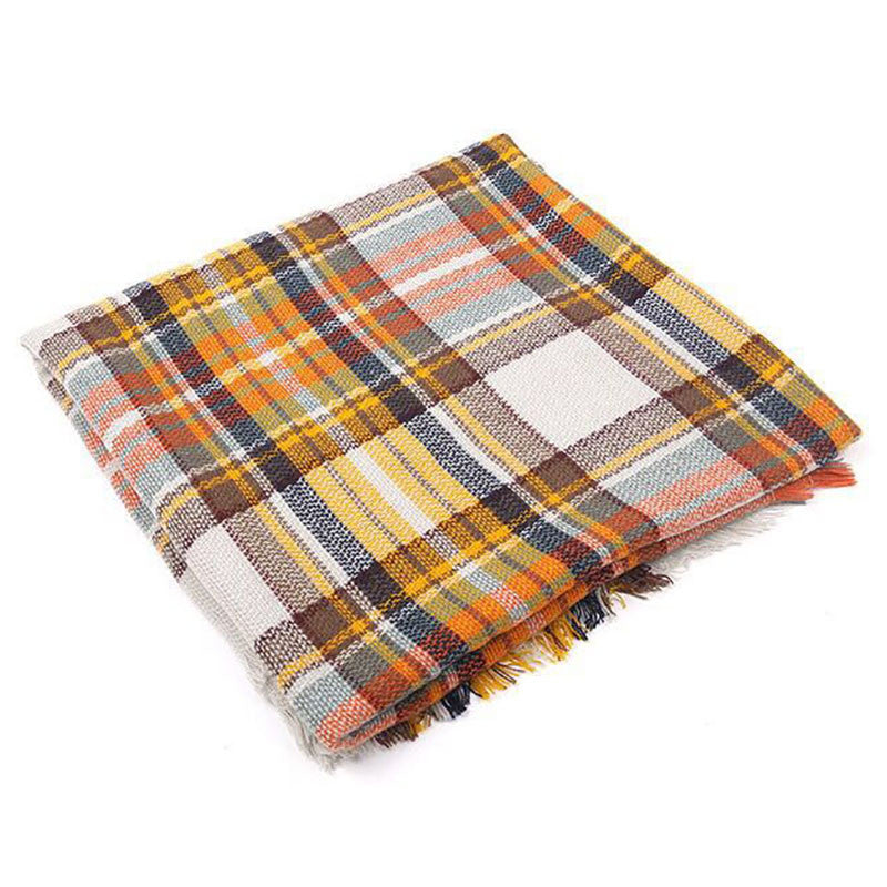 Plaid warm winter scarves shawls