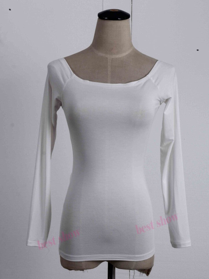 Long Sleeve Cotton Shoulder Tops For Women
