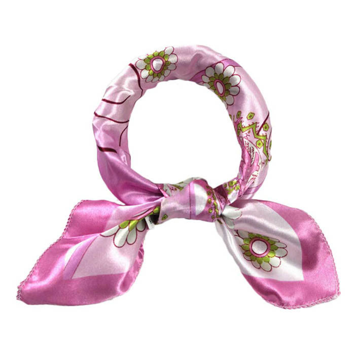 Silk Small Square Wrap Floral Printed Scarves For Women