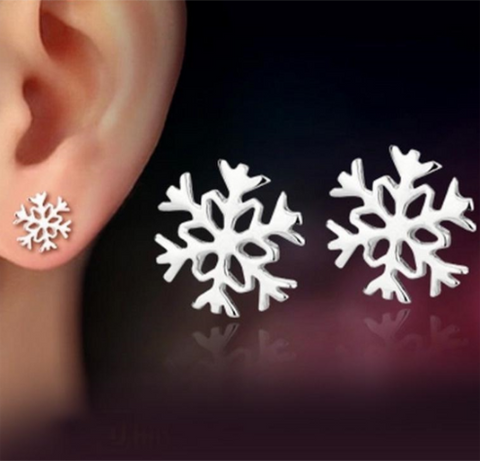 Snowflake Silver Plated Earrings High Quality Jewelry