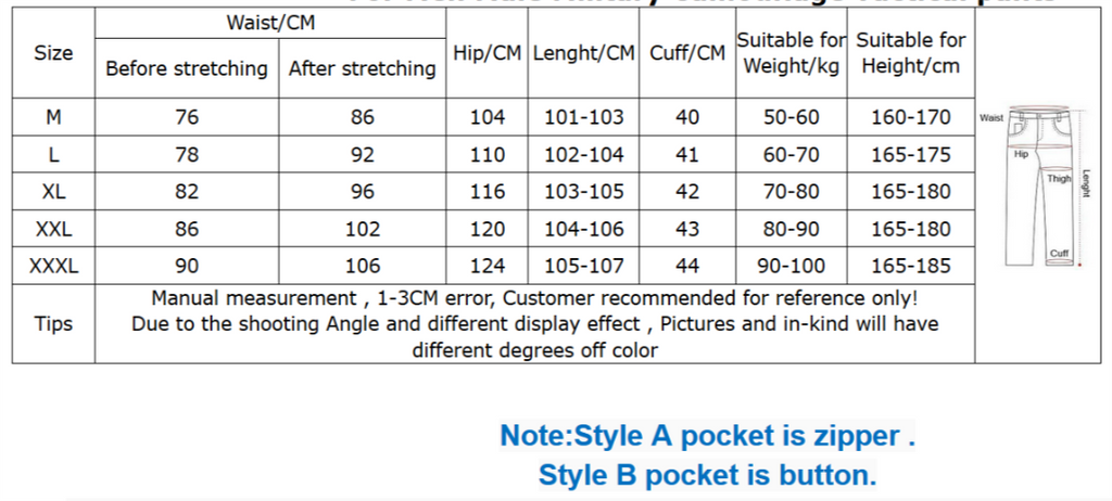 Winter Double Layer Khaaki for Men Classic Cargo Pants Warm Thick Baggy Design