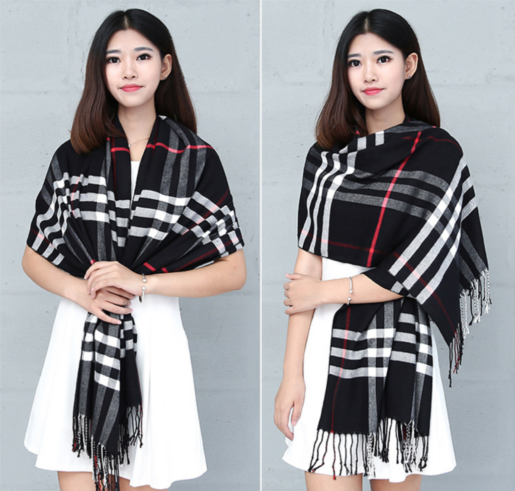 Long and Plaid Fashion Warm & Soft Shawls Scarves For Women