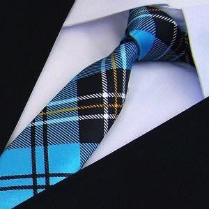 Slim Ties for Men Polyester Plaid Business Fashion