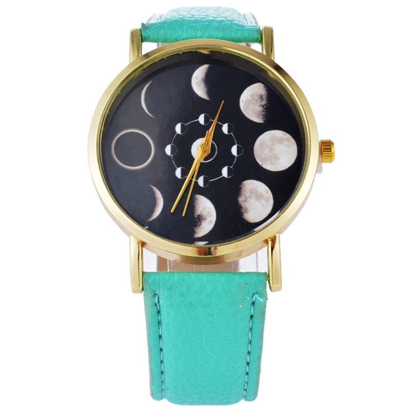 Solar Moon Phase Lunar Eclipse Stylish Watch ww-b