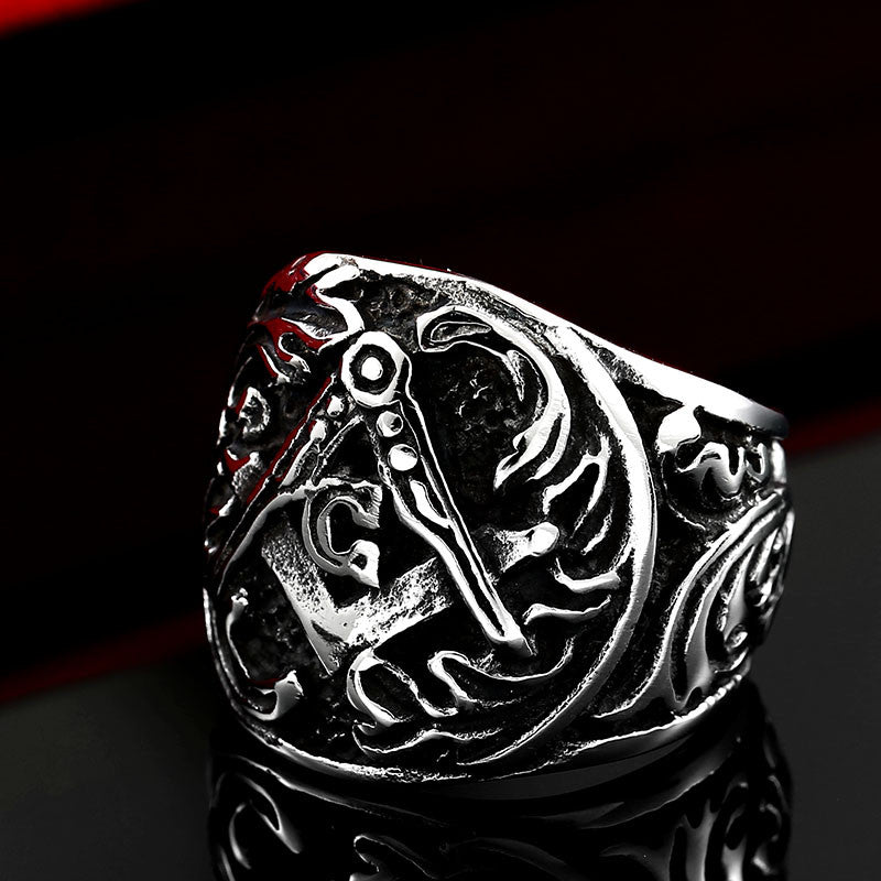 Steel soldier New Design Masonic Ring For Man mj-