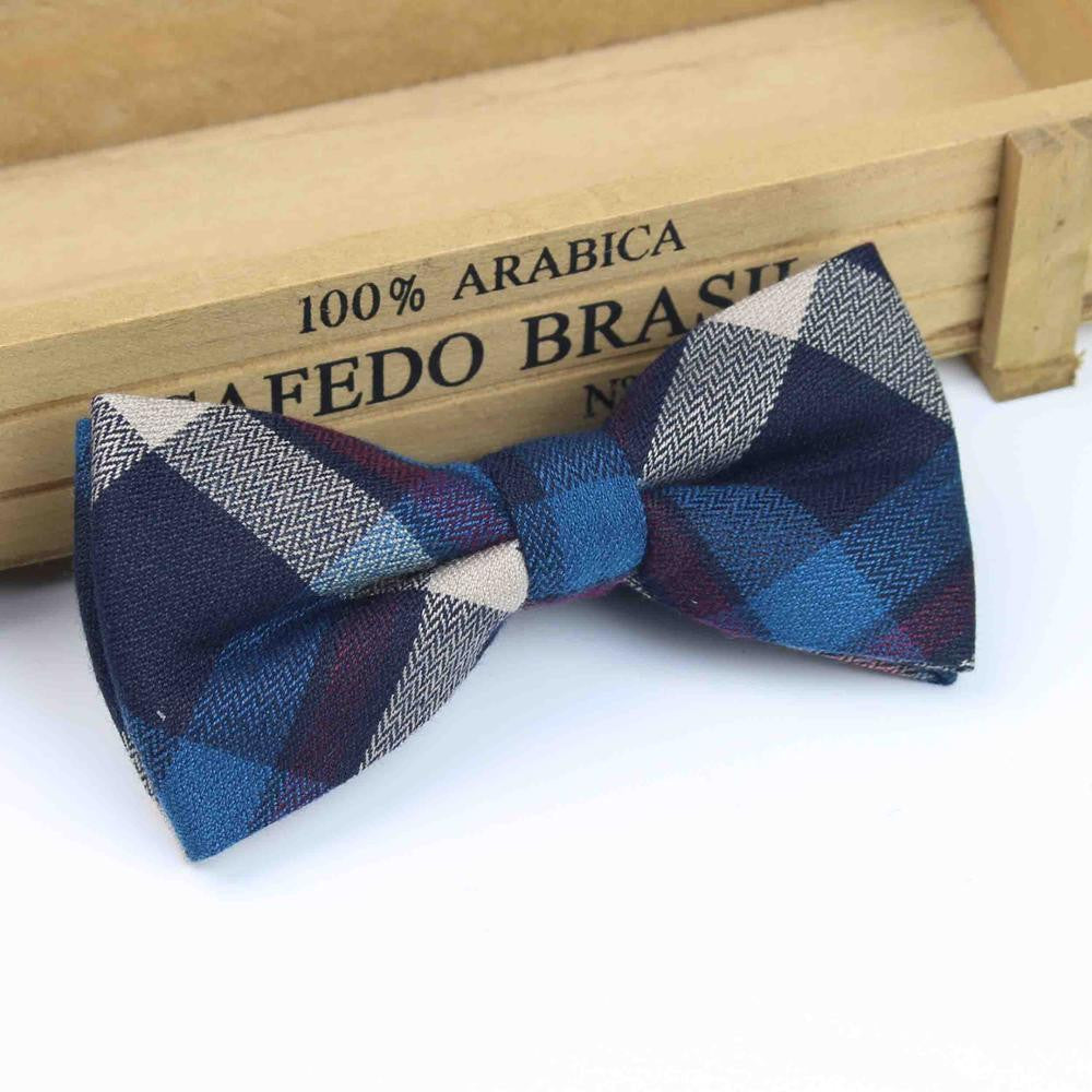 Superior Diamond Check Soft Striped Bow Ties for Men