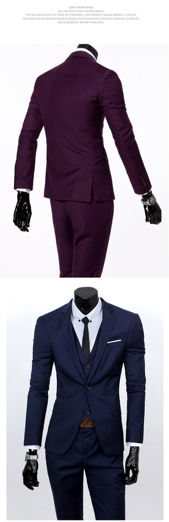 Formal Men's Suits 3pcs Business/Wedding Set (Jacket+Pants+Vest)