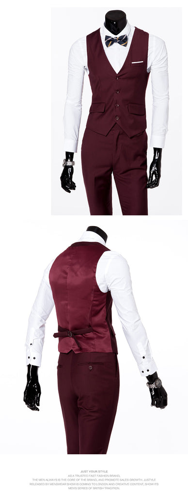 Formal Men's Suits 3pcs Business/Wedding Set (Jacket+Pants+Vest)