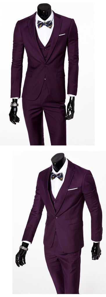 Formal Men's Suits 3pcs Business/Wedding Set (Jacket+Pants+Vest)