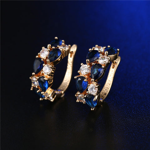 Trendy Colorful Stud Earrings Sliver Rose Gold Plated Earrings
