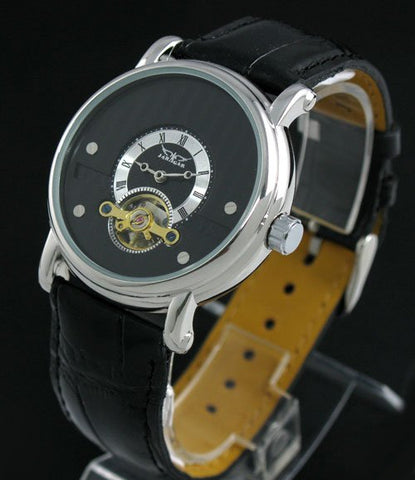 Great Look Automatic Tourbillon Genuine Leather Mechanical Watch