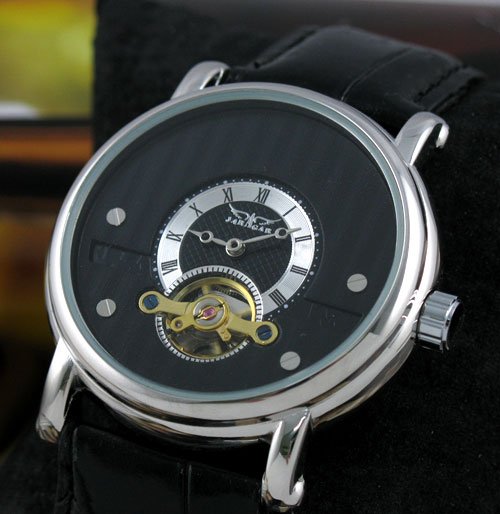 Great Look Automatic Tourbillon Genuine Leather Mechanical Watch