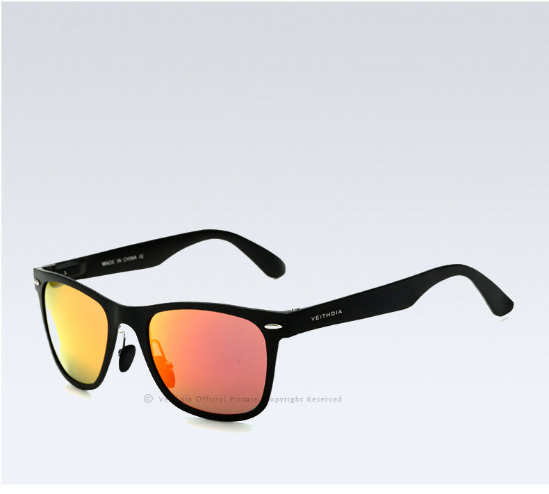 Aluminum Square Polarized Mirror Sunglasses Unisex