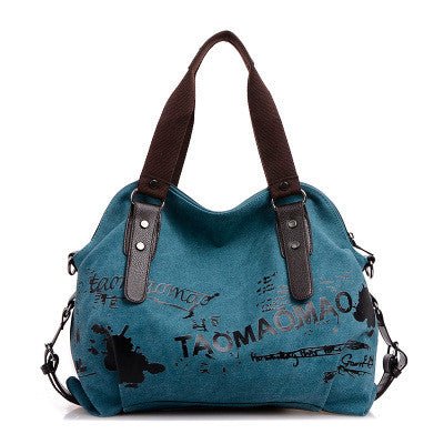 Vintage Graffiti Women's Canvas Handbag Totes bws