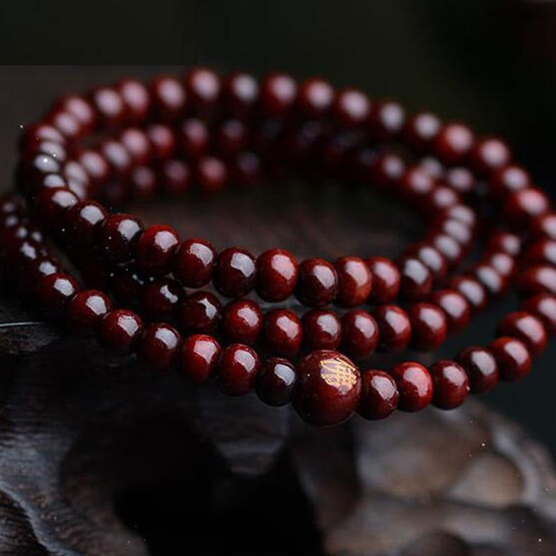 Vintage Natural 108 Beads Sandalwood Buddhist Mala Bracelets mj-