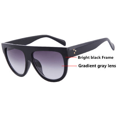 Flat Top Oversize Shield Shape Brand Design Sunglasses Unisex