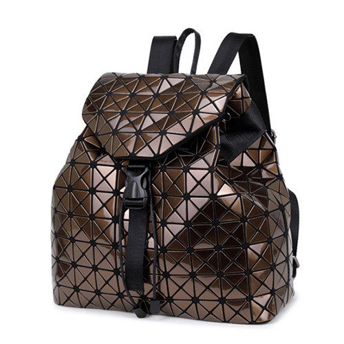 Geometric Plaid Sequin Women Backpack bwb
