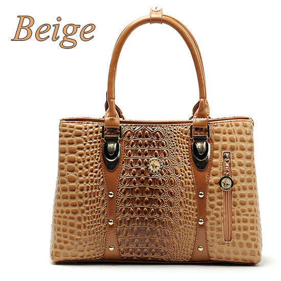 Brands Luxury Crocodile Design High Quality Leather Tote Handbag