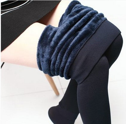Candy Colors Velvet Thick Warm Leggings Winter Elastic Women Pants